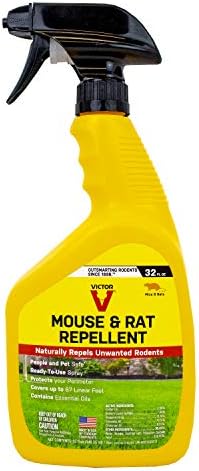 Victor M809 Mouse and Rat Repellent Natural Peppermint Non-Toxic Spray for Indoor and Outdoor Use Ready to Use – 32 fl oz
