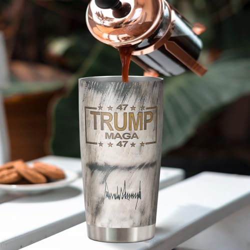 Joymarke Make America Great Again Trump Tumbler 2024, Skull American Flag 20 Oz Tumbler, Patriotic Birthday Gifts for Women Men, USA Flag Tumbler Insulated Cup With Lid, Republican Tumbler Cups