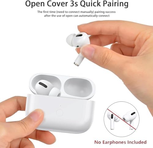 JKV Replacement for AirPods Pro 1st & 2nd Gen Wireless Charging Case, Only Compatible with Air Pod Pro 1 2 Generation Charger Case with Blue Tooth Pairing Sync Button, with Sleep Function, no Airpod