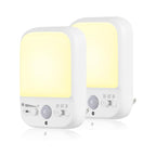 LED Night Light Plug into Walls, Plug-in, Dusk to Dawn Motion Sensor with 4 Lighting Modes, Brightness Adjustable Warm White, Energy Efficient, Ideal Nightlight for Elderly, Baby, Kids (2 Pack)