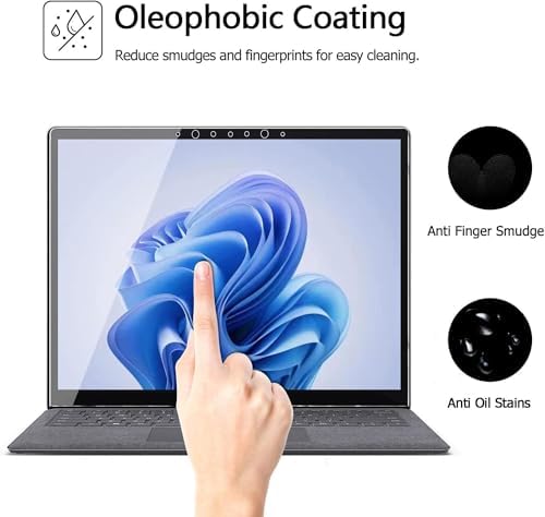 Megoo Screen Protector for Microsoft Surface Laptop 6/5/4/3 (15 inch), Tempered Glass/Anti Shatter/Anti scratch/Smudge Resistant/HD Clear, Support Surface Pen
