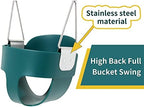 High Back Full Bucket Toddler Swing Seat with Yellow Coated Chains Fully Assembled Baby Swing Set Accessories