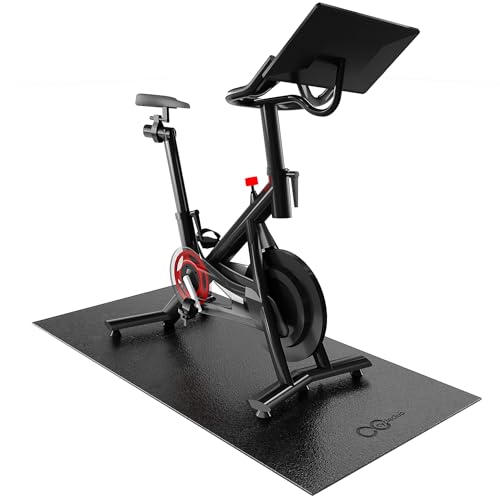 Cycleclub Bike Mat Compatible with Peloton & Treadmill - UPGRADE to 6 mm - 30" x 72" Thick Exercise Bike Trainer Mat for Stationary Indoor Spin Bike