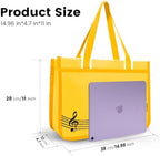 BestSounds Piano Bag, Zipper Waterproof Music Book Tote Bag Piano Accessories for Students Kids, Women, Gifts for Musicians (Yellow Music)