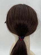 School Uniform Plaid Heart Shape Button Hair Ties/Set of 2/Girls & Women Hair Accessories/Pony tail Holder|AGD Accessories/Hair Bobbles (Plaid KW)