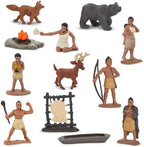 Safari Ltd. Powhatan Indians TOOB - 12 Figurines: Camp Fire, Canoe, Deer Hide, Warriors, Pocahontas, Chief Whunsoncock, & More - Educational Toy Figures For Boys, Girls & Kids Ages 3+