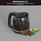 CE251 12-Cup Glass Carafe Pot Replacement Compatible with Ninja Coffee Brewer Maker, Fit Models CE251 CE201 CE201C CE200 CE200C Model# XGLSLID200, 1 Pack