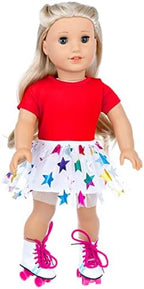 18 Inch Girl Doll Travel Skating Sport Play Set - 7PC Outdoor Accessories (Not Include Doll)
