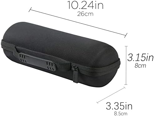 co2CREA Hard Travel Case Replacement for JBL Flip 7 Flip 6 FLIP 5 Waterproof Portable Bluetooth Speaker (Black Case + Inside Blue)