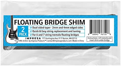IMPRESA [2 Pack] Guitar Floating Tremolo Bridge Shim - for Easy Adjustment and Tuning - Durable Plastic Trem Wedge - Electric Guitar Bridge Replacement Tool for Faster String Replacement
