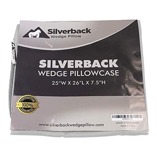 Silverback Wedge Pillow 7.5" Wedge Pillow Cover 100% Egyptian Cotton Replacement Pillow Case, Fits Our 25" W x 26" L x 7.5" H Pillow Wedge, Fit for Wedges Up to 27.5" W x 27.5" L x 8" H