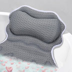 SetSail Bath Pillow, Relaxing Bath Pillows for Tub Neck and Back Support Soft 4D Breathable Air Mesh Ergonomic Bathtub Pillow with 6 Strong Suction Cups and Hook Luxury Bathroom Accessories,Grey