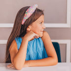 FROG SAC Sequin Knot Headband for Girls, Rainbow Knotted Hair Bands Accessories for Kids, Sparkly Iridescent Little Girl Headbands, Cute Fashion Hairbands for Tweens Stocking Stuffers for Children