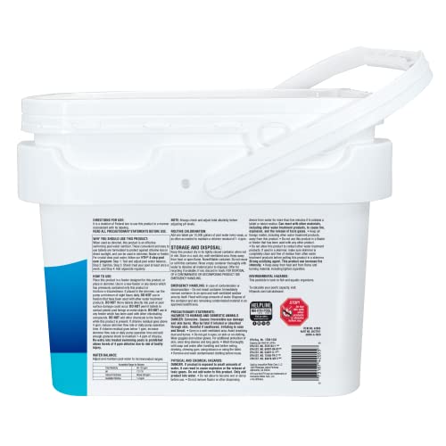 HTH 42055W Pool Care 3" Chlorine Tabs Advanced, Individually Wrapped Tablets - Swimming Pool Sanitizer with Clarifier & Algaecide, Destroys Bacteria & Algae, Delivers Clear Water All Season, 25 lbs