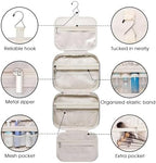 Narwey Hanging Toiletry Bag for Women Travel Makeup Bag Organizer Toiletries Bag for Travel Size Essentials Accessories Cosmetics (Greyish Blue (Medium))