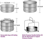 Aozita 3 Quart Stackable Steamer Insert Pans - Accessories for Instant Pot Mini 3 qt - Pot in Pot, Baking, Casseroles, Lasagna Pans, Food Steamer for Pressure Cooker, Upgrade Interchangeable Lids