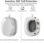 for AirPods Max Case Clear,3 in 1 Clear Soft TPU Ear Cups Case Cover/Ear Pad Case Cover/Headband Cover for Airpods Max Case Cover,Case for AirPod Max Headphone Accessories-Crystal