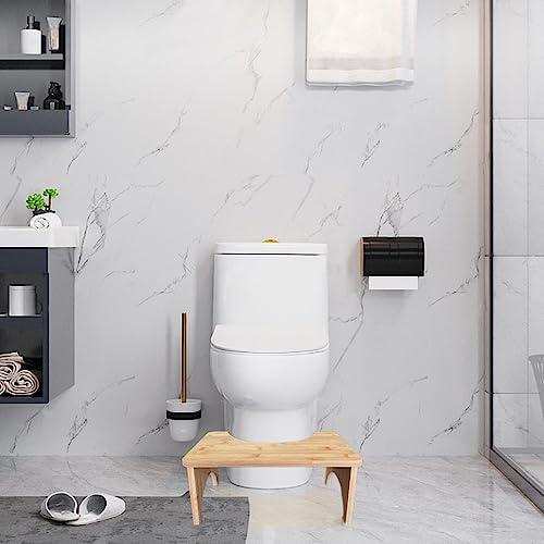 Bamboo Toilet Stool for Adults,7" Poop Stool for Bathroom, Toilet Potty Stool with Non-Slip Mat for Adults Children, Healthy Portable Toilet Potty Stool, Toilet Stool Squat Adult, Healthy Gifts