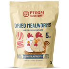 Hatortempt 5lbs Non-GMO Dried Mealworms - Premium Organic Chicken Feed, Nutritious High Protein Meal Worms- Food and Treats for Laying Hens, Wild Birds, Ducks, Reptiles, Fish, Hedgehogs, Turtles
