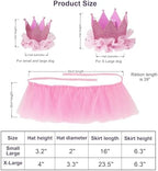 ADOGGYGO Dog Birthday Hat Bandana Girl - Puppy Birthday Party Supplies - Pink Puppy Tutu Hat Scarf Banner Set for Small Dogs (Small)