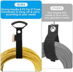 6 Pack Extension Cord Holder Wall Mount 16” Heavy Duty E Track Accessories Extension Cord Organizers and Storage Straps Black Etrack Ties Hanger Keeps Cable, Hose, Rope on E-Track Management