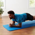 Amazon Basics Extra Thick Exercise Yoga Gym Floor Mat with Carrying Strap, 74 x 24 x .5 Inches, Blue