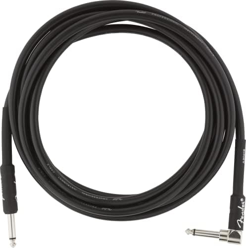 Fender Professional Series Instrument Cable, Guitar Cable, Guitar Accessories, Straight/Angle, Black, 10ft