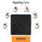 Riddex Sonic Plus Ultrasonic Pest Repeller, Plugs in with extra Outlets Indoor Use - Insect Repellent - Bug Repellents for Home Defense - Protect Against Rodents & Insects, Chemical Free(3 Pack Black)