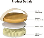 Metene 2 Pack Bamboo Dry Body Brushes, Shower Brush Wet and Dry Brushing, Dry Brush for Cellulite and Lymphatic, Body Scrubber with Soft and Stiff Bristles, Suitable for All Kinds of Skin