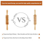 YMM 5-in-1 Wood Therapy Massage Tools for Body Shaping, Professional Lymphatic Drainage Massager, Maderoterapia Kit, Anti Cellulite Massage Roller Body Sculpting Tools Set (Deluxe)