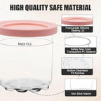 4 Pack Containers Extra Replacement for Ninja Ice Cream Pints and Lids, 16oz Creamy Cups Compatible with NC299 NC300 NC301 Ice Cream Maker(Blue&Pink)