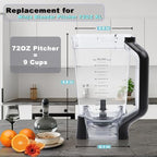 Replacement for Ninja Blender Pitcher 72OZ XL Blender Cups, Replacement for Ninja Blender Pitcher BL610 BL610BRN BL710WM BL710WMC CO650B CT610 C0610B CT610C CT611C 72oz Crushing Pitchers