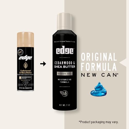 Edge Shave Gel for Men, Cedarwood & Shea Butter, 7oz (3 Pack) - Shaving Gel For Men That Moisturizes, Protects and Soothes To Help Reduce Skin Irritation (Packaging May Vary)