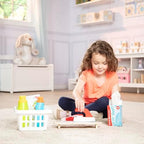 Melissa & Doug Laundry Basket Play Set With Wooden Iron, Ironing Board, and Accessories (14 Pcs) Pretend Play Laundry Set For Kids With Iron