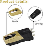 Record Player Needle, Upgraded Record Player Cartridge with Diamond Stylus Replacement for Crosley, ION, LP, Phonograph, and More (Gold)