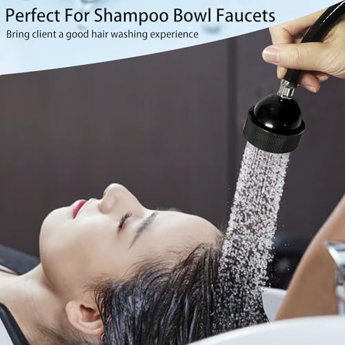 2 Packs Shampoo Bowl Hose and Sprayer, Salon Spray Head with Rubber Hose to Attach Shampoo Bowl Faucet Vacuum Breaker, Sink Replacement Part for Salon, Barber Shop, Spa, 1/4" Thread