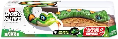 Robo Alive Slithering Snake Series 3 Green by ZURU Battery-Powered Robotic Light Up Reptile Toy That Moves (Green),7150B