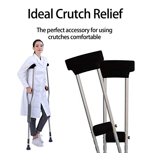 Universal Underarm Crutches Padded Crutch Pads with Hand Grips Padding Handle Covers