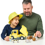 Bluey Dump Truck, with Load and Unload Feature, Get Some Work Done with Exclusive Hard-Hat and Muddy Bingo