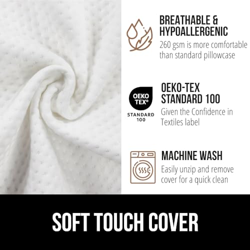 GORILLA GRIP Patent Pending Bed Wedge Pillow Headboard Gap Filler, Comfortable and Supportive High Density Foam Angled Pillows, Stay in Place Gripping Dots, Wedges Between Mattress, Full Size White