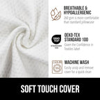 GORILLA GRIP Patent Pending Bed Wedge Pillow Headboard Gap Filler, Comfortable and Supportive High Density Foam Angled Pillows, Stay in Place Gripping Dots, Wedges Between Mattress, Full Size White