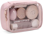 Pocmimut Makeup Bag,Small Makeup Bag Clear Travel Makeup Bag Car Accessories Storage for Women,Travel Essentials Organizers,Pink