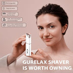 Womens Eyebrow Facial Trimmer, 2 in1 Facial Hair Removal and Eyebrow Shaver - Face Lips Chin Painless Facial Razor with Replacement Heads