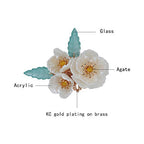 A Pair of Duckbill Clips White Pearl Flowers Hair Accessories Handmade Hair Clips for Women
