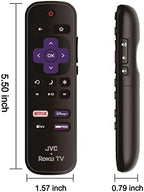 OEM Replacement Remote Control Compatible with All JVC HDR Roku Smart LED TVs 【Only Works with JVC Roku TV, Not for Roku Stick and Roku Box】 (Netflix/Disney Plus/Apple TV+ / HBO Max)