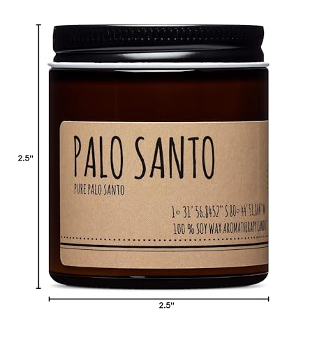 Maison Palo Santo | Pure Palo Santo Candle | Essential Oil Aromatherapy Candle | 4oz Soy Wax Palo Santo Scented Candle | Palo Santo from Ecuador | Purification & Cleansing Candle |Free Palo Santo