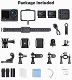 AKASO Brave 8 Lite Waterproof Action Camera with 4K60 Ultra HD Video, 20MP Photos, HDR, Touch Screen, SuperSmooth Stabilization, 8X Slow Motion, Zoom, Super Wide Angle, Remote Control and Accessories