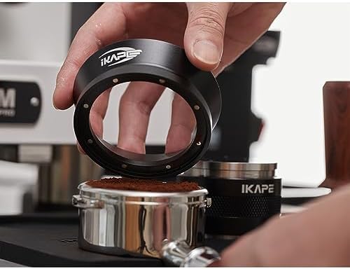54mm Espresso Dosing Funnel, Magnetic Dosing Funnel with 8 Magnets, Espresso Accessories Coffee Dosing Ring Compatible with 54mm Breville Portafilter Series(Black)