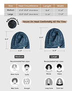 YANIBEST Silk Satin Bonnet Hair Cover Sleep Cap - Blue Adjustable Stay on Silk Lined Slouchy Beanie Hat for Night Sleeping