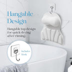 Bath Pillow Luxury Bathtub Pillow, Bath Pillows for Tub Head Neck and Back Support, Non-Slip Soft Silicon Bath Tub Pillow with Strong Suction Cup, Bath Accessories Spa Gifts, White